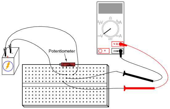 Potentiometer as a Voltage Divider | DC Circuits | Electronics Textbook